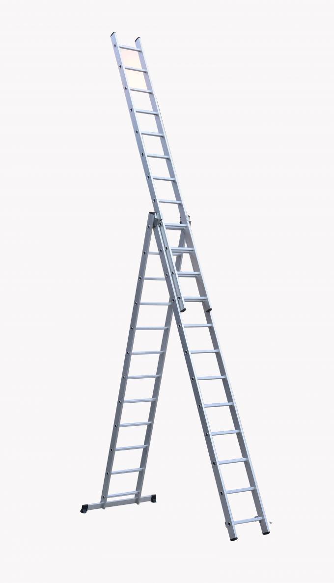 Escalera de plegamiento de aluminio de plata 3x12 con los peldaños