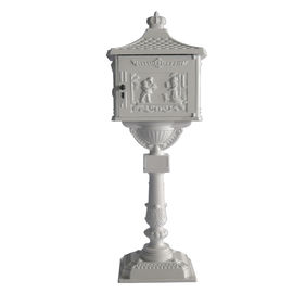 Aluminum Standing Decorative Mailbox Post White Vintage Mailbox