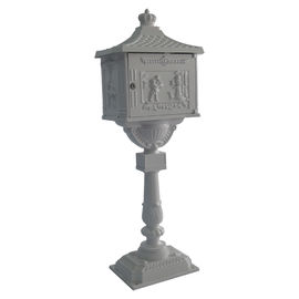 Aluminum Standing Decorative Mailbox Post White Vintage Mailbox