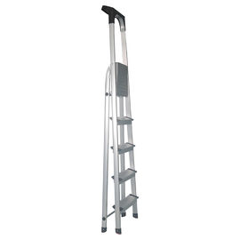 Silver Foldable Aluminum Ladder Anti Slip  Wide  Top 5 Steps EN131 GS Certificated