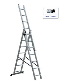 Durable 3x7 Collapsible Extension Ladder Adjustable Aluminum Ladder