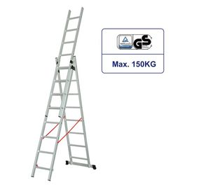 High Strength Collapsible Extension Ladder 3x8 Corrosion Resistant Long Life Span