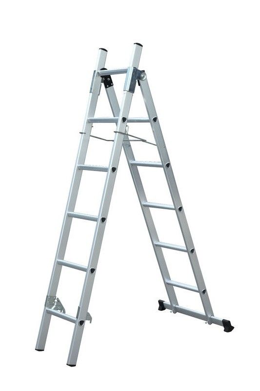 2x6 Lightweight 6063 Aluminum Extension Ladder 5.5kg Easily Carried