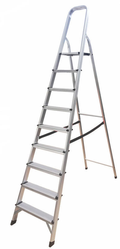 Anti Slip  Aluminum Platform Step Ladder 9  Steps Stable Performance