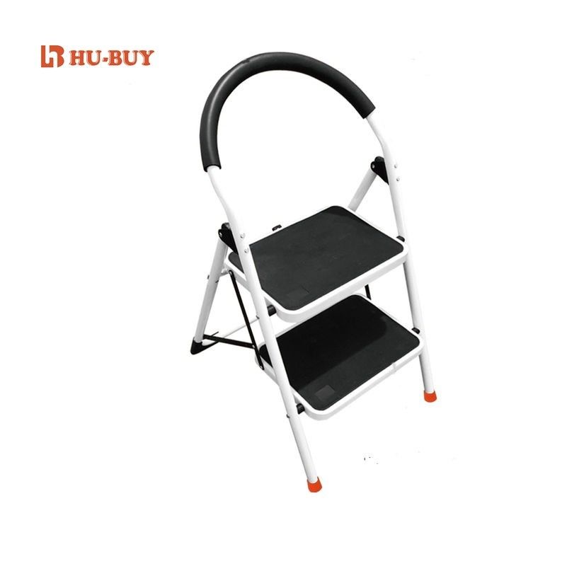 Durable Steel Step Stool Powder Coated Surface 2  Steps With Plastic Mat